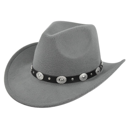 Vintage Studded Band Felt Cowboy Hat