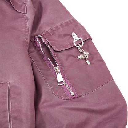 Vintage Washed Utility Flight Jacket with Buckles
