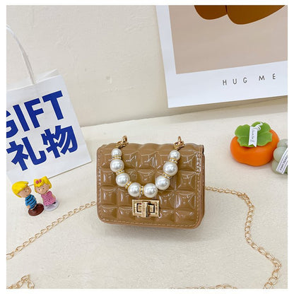Little Princess Mini Quilted Pearl Strap Handbag