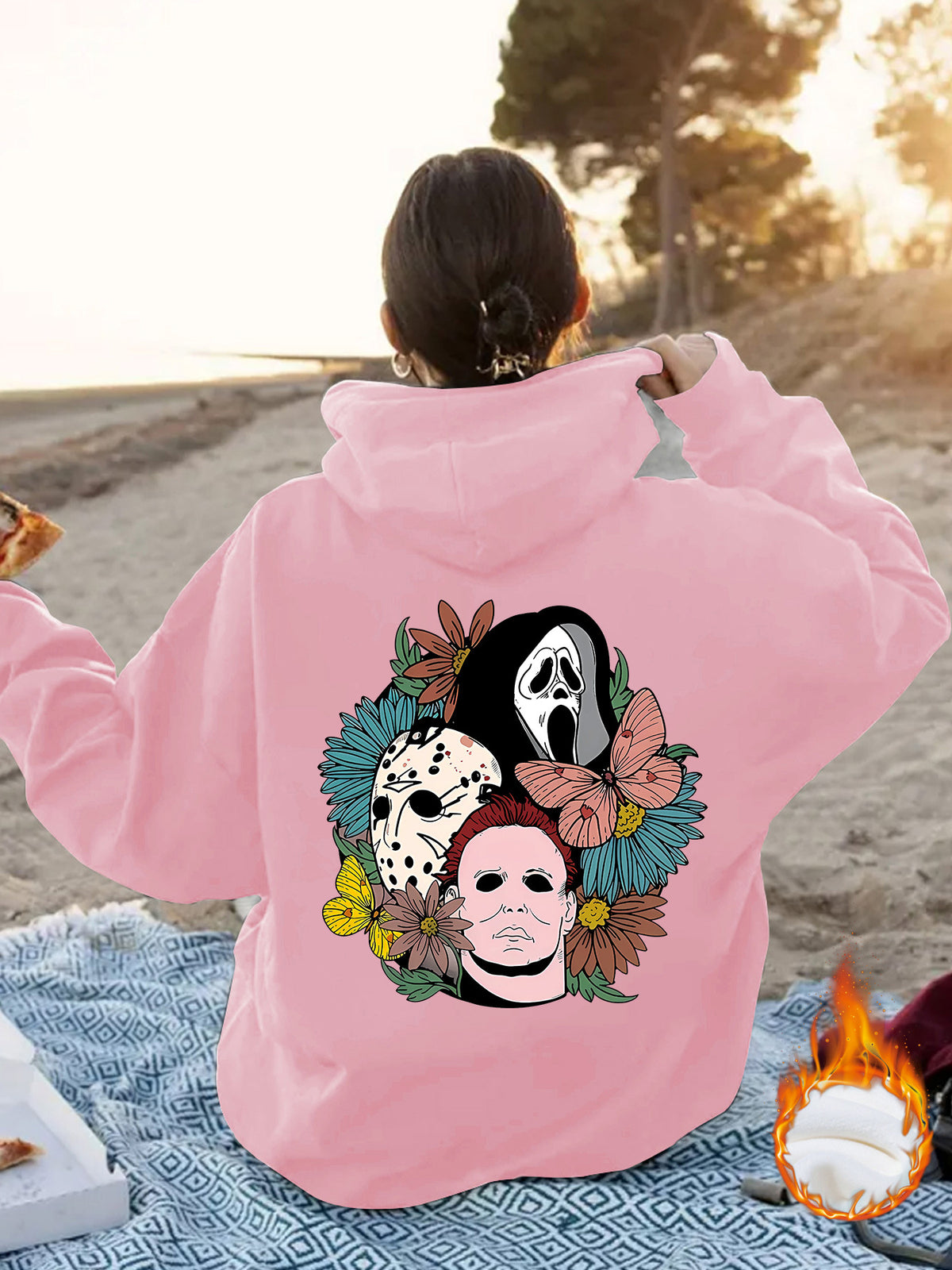 Spooky Vibes Halloween Floral Graphic Hoodie