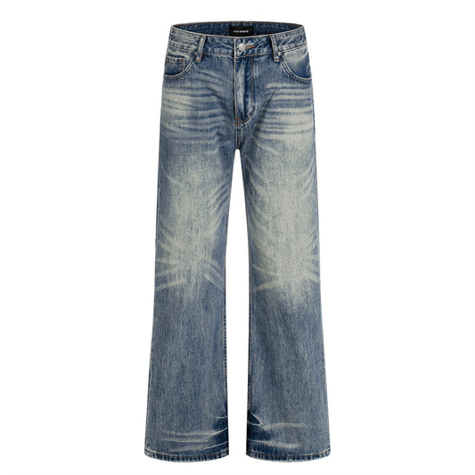 Vintage Acid Wash Relaxed Wide-Leg Jeans