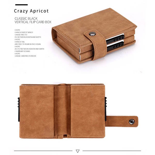 Sleek RFID Pop-Up Leather Card Wallet