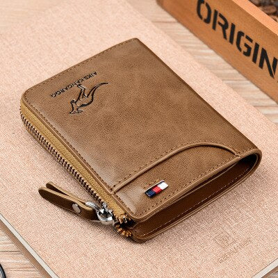 Vintage Leather Zip-Around Bifold Wallet & Card Holder