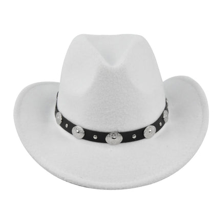 Vintage Studded Band Felt Cowboy Hat