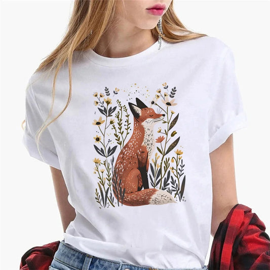Botanical Fox & Cottagecore Graphic Vintage Tee