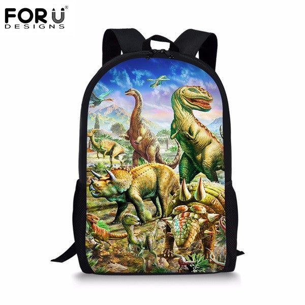 Kids 3D Graphic Dinosaur Orthopedic School Backpack