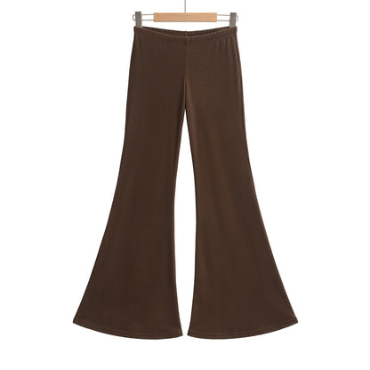 Retro High-Waist Drapey Bell-Bottom Flare Pants