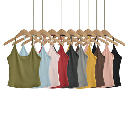 Seamless Halter Neck Athletic Crop Tank