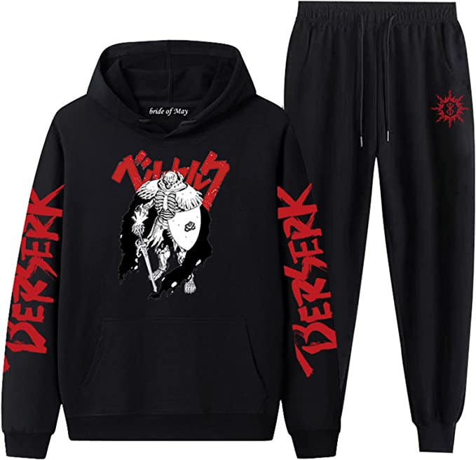Guts Dark Swordsman Anime Graphic Hoodie & Sweatpants Set