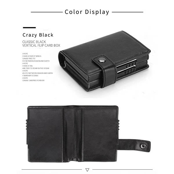 Sleek RFID Pop-Up Leather Card Wallet