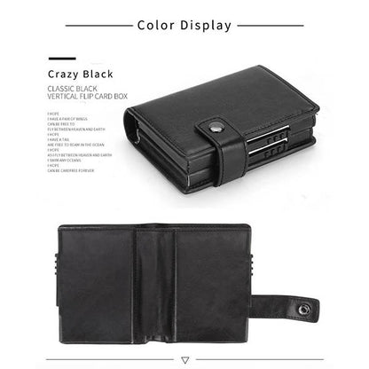 Sleek RFID Pop-Up Leather Card Wallet