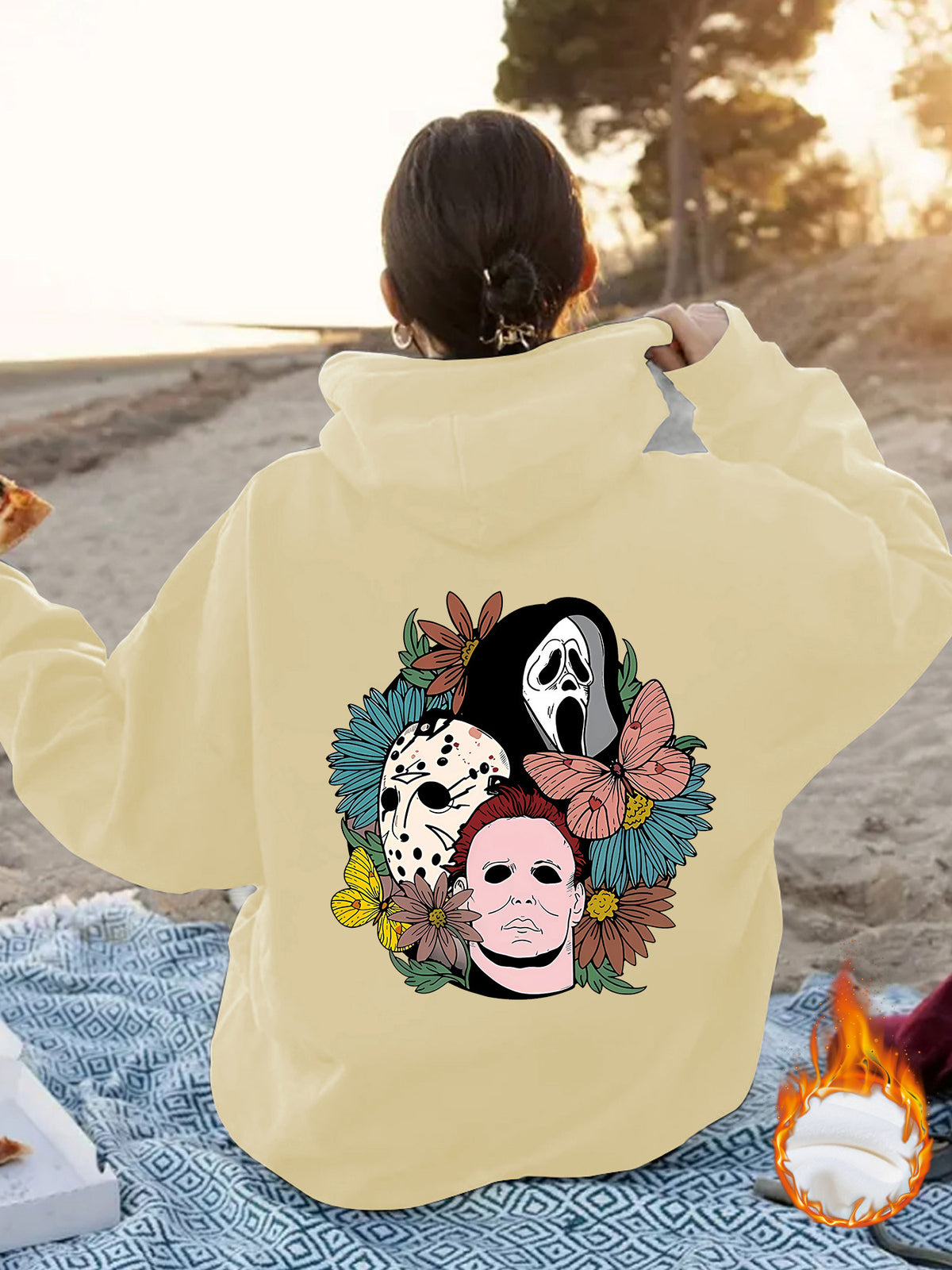 Spooky Vibes Halloween Floral Graphic Hoodie