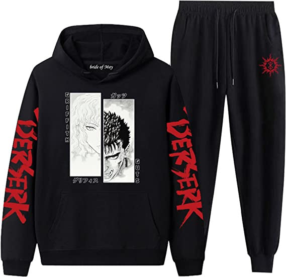 Guts Dark Swordsman Anime Graphic Hoodie & Sweatpants Set