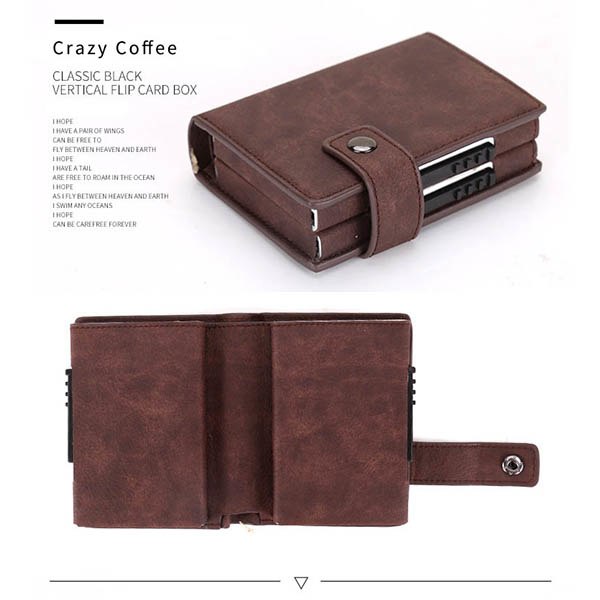 Sleek RFID Pop-Up Leather Card Wallet