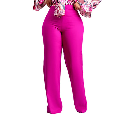 Vibrant High-Waist Wide-Leg Tailored Trouser
