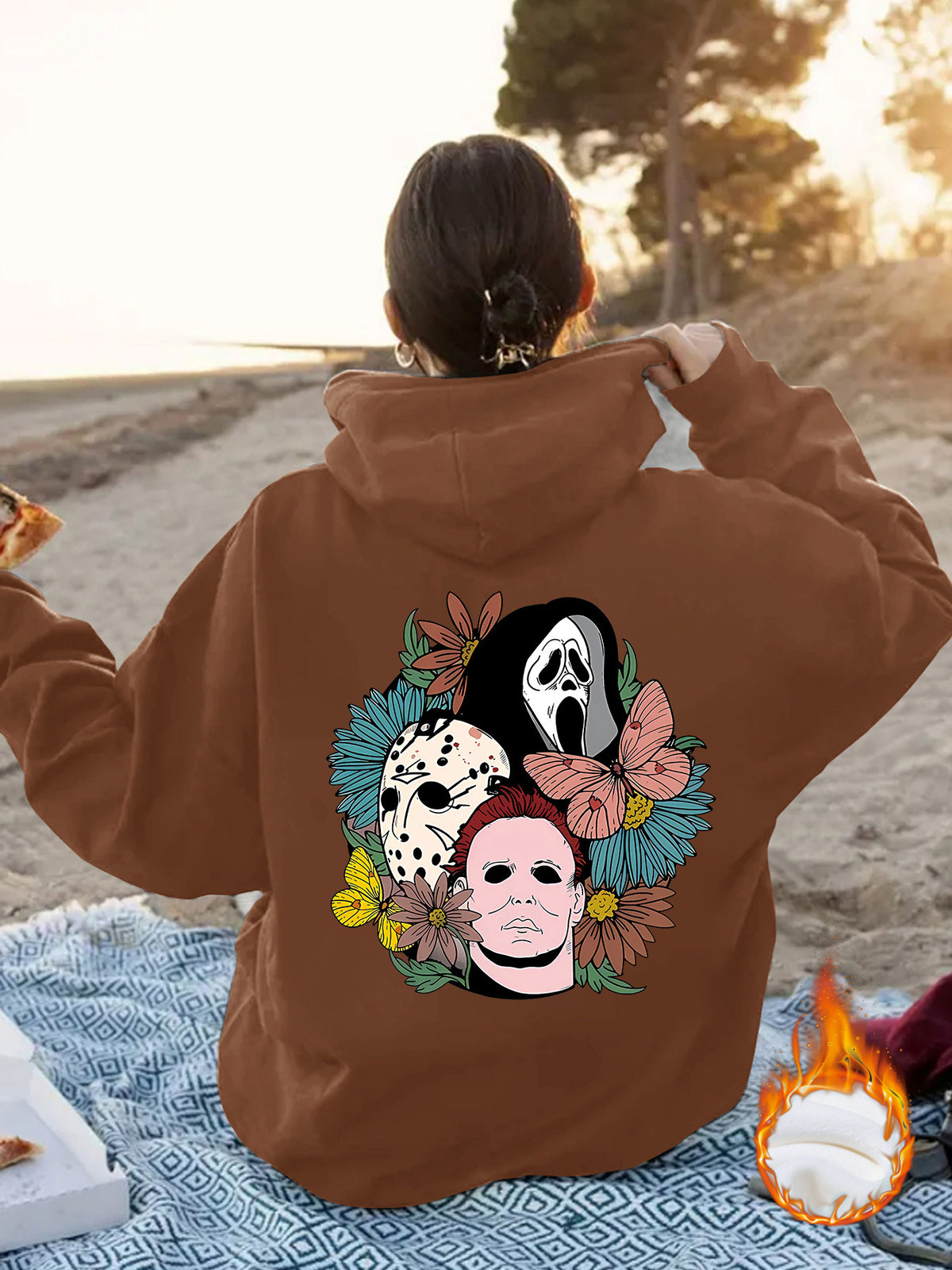 Spooky Vibes Halloween Floral Graphic Hoodie