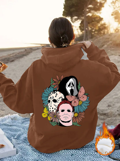 Spooky Vibes Halloween Floral Graphic Hoodie