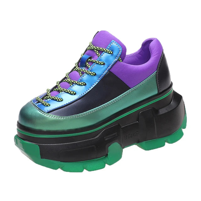 Women's Multicolor Platform Chunky Sneakers