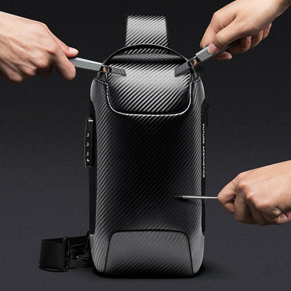 Anti-Theft Hard Shell Sling Bag with USB Port