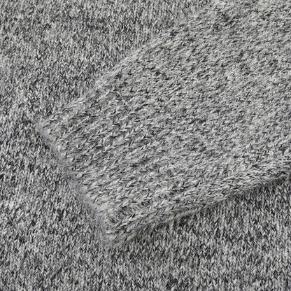 Minimalist Marled Knit Quarter-Zip Sweater