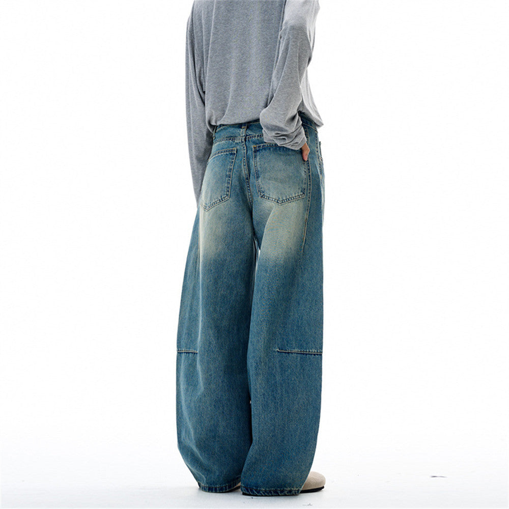 Vintage Loose-Fit Washed Denim Jeans
