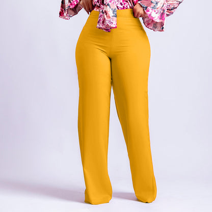 Vibrant High-Waist Wide-Leg Tailored Trouser