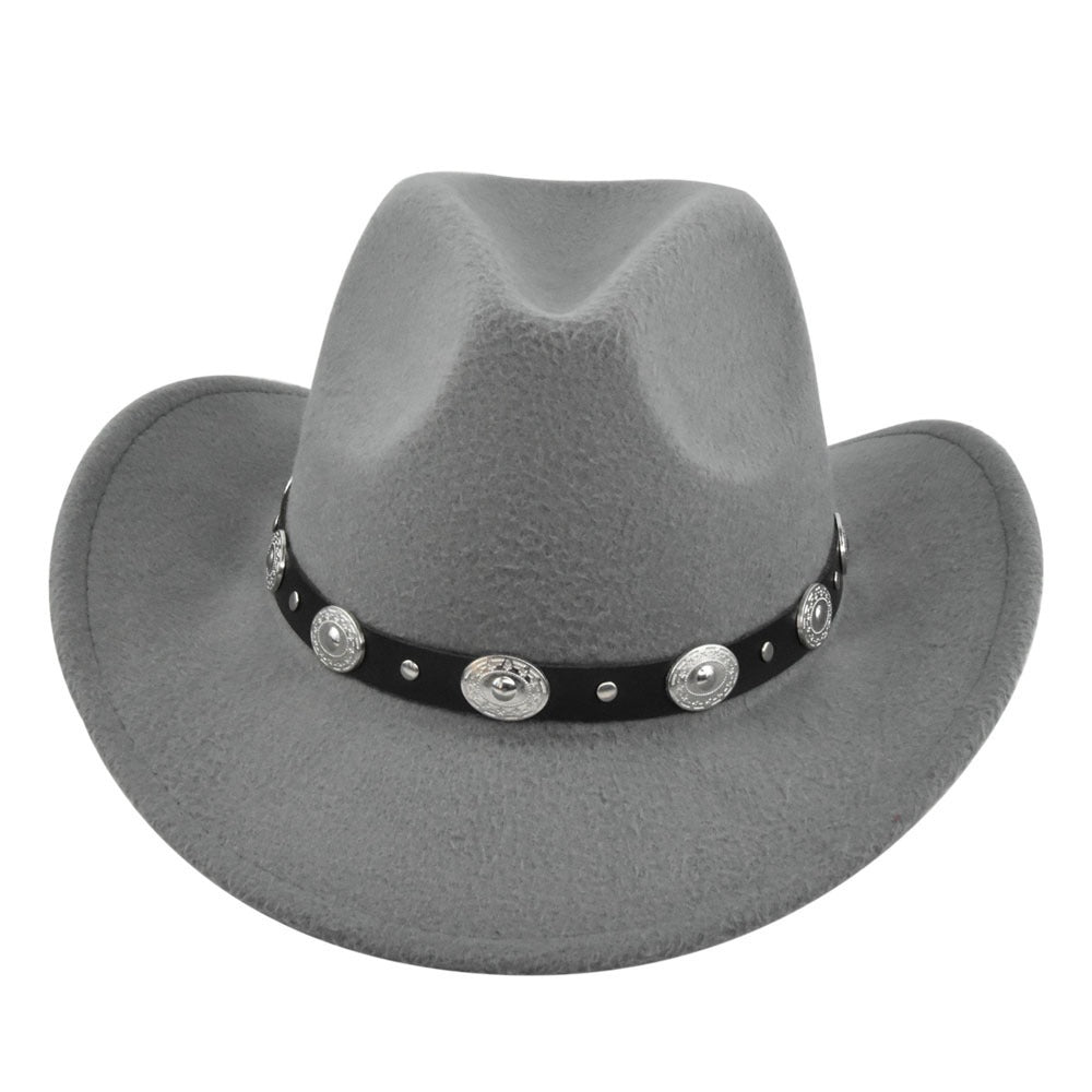 Vintage Studded Band Felt Cowboy Hat