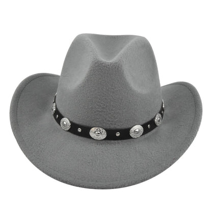 Vintage Studded Band Felt Cowboy Hat